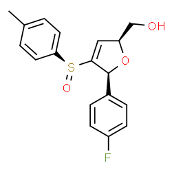 ChemSpider 2D Image | {(2S,5S)-5-(4-Fluorophenyl)-4-[(S)-(4-methylphenyl)sulfinyl]-2,5-dihydro-2-furanyl}methanol | C18H17FO3S