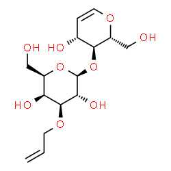 ChemSpider 2D Image | 4-O-(3-O-Allyl-beta-D-galactopyranosyl)-1,5-anhydro-2-deoxy-D-arabino-hex-1-enitol | C15H24O9