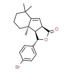 ChemSpider 2D Image | (3S,3aR,3bR,8aR)-3-(4-Bromophenyl)-3b,7,7-trimethyl-3,3a,3b,4,5,6,7,8a-octahydro-1H-indeno[1,2-c]furan-1-one | C20H23BrO2