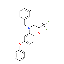 ChemSpider 2D Image | 1,1,1-Trifluoro-3-[(3-methoxybenzyl)(3-phenoxyphenyl)amino]-2-propanol | C23H22F3NO3