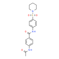 ChemSpider 2D Image | 4-Acetamido-N-[4-(1-piperidinylsulfonyl)phenyl]benzamide | C20H23N3O4S