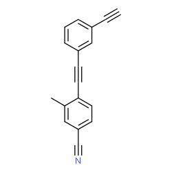 ChemSpider 2D Image | 4-[(3-Ethynylphenyl)ethynyl]-3-methylbenzonitrile | C18H11N