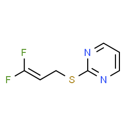 ChemSpider 2D Image | 2-[(3,3-Difluoro-2-propen-1-yl)sulfanyl]pyrimidine | C7H6F2N2S