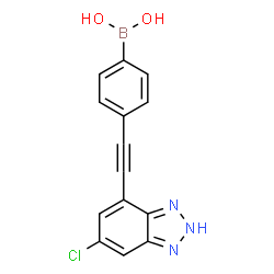 ChemSpider 2D Image | {4-[(6-Chloro-2H-benzotriazol-4-yl)ethynyl]phenyl}boronic acid | C14H9BClN3O2