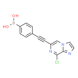 ChemSpider 2D Image | {4-[(8-Chloroimidazo[1,2-a]pyrazin-6-yl)ethynyl]phenyl}boronic acid | C14H9BClN3O2