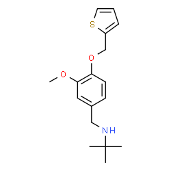 ChemSpider 2D Image | tert-Butyl-[3-methoxy-4-(thiophen-2-ylmethoxy)-benzyl]-amine | C17H23NO2S