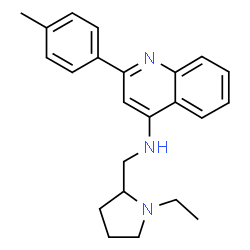 ChemSpider 2D Image | N-[(1-Ethyl-2-pyrrolidinyl)methyl]-2-(4-methylphenyl)-4-quinolinamine | C23H27N3