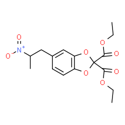 ChemSpider 2D Image | Diethyl 5-(2-nitropropyl)-1,3-benzodioxole-2,2-dicarboxylate | C16H19NO8