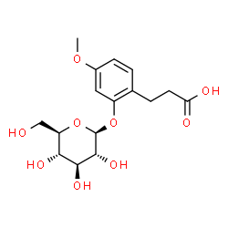 ChemSpider 2D Image | 3-[2-(beta-D-Glucopyranosyloxy)-4-methoxyphenyl]propanoic acid | C16H22O9