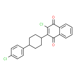ChemSpider 2D Image | 2-Chloro-3-[4-(4-chlorophenyl)cyclohexyl]-1,4-naphthoquinone | C22H18Cl2O2