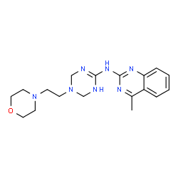 ChemSpider 2D Image | 4-Methyl-N-{5-[2-(4-morpholinyl)ethyl]-1,4,5,6-tetrahydro-1,3,5-triazin-2-yl}-2-quinazolinamine | C18H25N7O