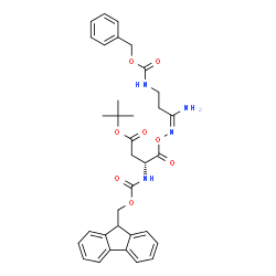 ChemSpider 2D Image | 2-Methyl-2-propanyl (7E,11R)-7-amino-11-{[(9H-fluoren-9-ylmethoxy)carbonyl]amino}-3,10-dioxo-1-phenyl-2,9-dioxa-4,8-diazatridec-7-en-13-oate | C34H38N4O8