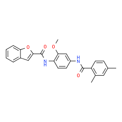ChemSpider 2D Image | N-{4-[(2,4-Dimethylbenzoyl)amino]-2-methoxyphenyl}-1-benzofuran-2-carboxamide | C25H22N2O4