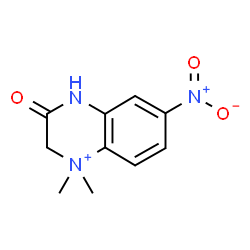 ChemSpider 2D Image | 1,1-Dimethyl-6-nitro-3-oxo-1,2,3,4-tetrahydroquinoxalin-1-ium | C10H12N3O3
