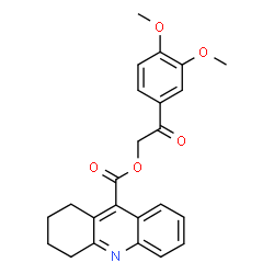 ChemSpider 2D Image | 2-(3,4-Dimethoxyphenyl)-2-oxoethyl 1,2,3,4-tetrahydro-9-acridinecarboxylate | C24H23NO5