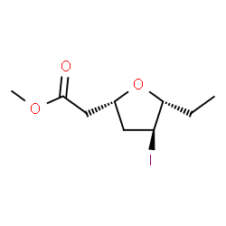 ChemSpider 2D Image | Methyl [(2S,4S,5R)-5-ethyl-4-iodotetrahydro-2-furanyl]acetate | C9H15IO3