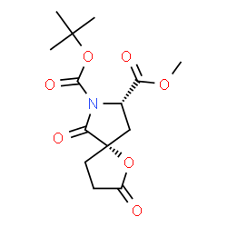 ChemSpider 2D Image | 7-tert-Butyl-8-methyl-(5S,8S)-2,6-dioxo-1-oxa-7-azaspiro[4.4]nonan-7,8-dicarboxylat | C14H19NO7