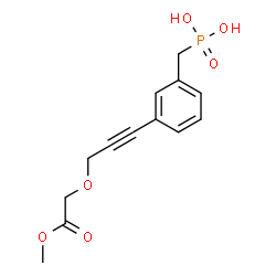 ChemSpider 2D Image | {3-[3-(2-Methoxy-2-oxoethoxy)-1-propyn-1-yl]benzyl}phosphonic acid | C13H15O6P