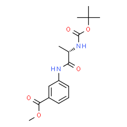ChemSpider 2D Image | Methyl 3-[(N-{[(2-methyl-2-propanyl)oxy]carbonyl}-L-alanyl)amino]benzoate | C16H22N2O5