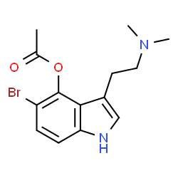 ChemSpider 2D Image | 5-Bromo-3-[2-(dimethylamino)ethyl]-1H-indol-4-yl acetate | C14H17BrN2O2