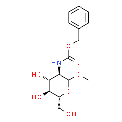ChemSpider 2D Image | Methyl 2-{[(benzyloxy)carbonyl]amino}-2-deoxy-D-glucopyranoside | C15H21NO7
