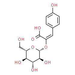 ChemSpider 2D Image | (2E)-2-(beta-L-Glucopyranosyloxy)-3-(4-hydroxyphenyl)acrylic acid | C15H18O9