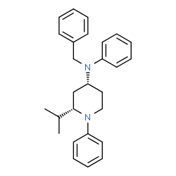 ChemSpider 2D Image | (2S,4R)-N-Benzyl-2-isopropyl-N,1-diphenyl-4-piperidinamine | C27H32N2