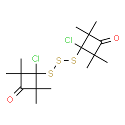 ChemSpider 2D Image | 3,3'-(1,3-Trisulfanediyl)bis(3-chloro-2,2,4,4-tetramethylcyclobutanone) | C16H24Cl2O2S3
