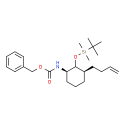 ChemSpider 2D Image | Benzyl [(1R,3R)-3-(3-buten-1-yl)-2-{[dimethyl(2-methyl-2-propanyl)silyl]oxy}cyclohexyl]carbamate | C24H39NO3Si