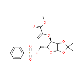 ChemSpider 2D Image | 1,2-O-Isopropylidene-3-O-(3-methoxy-3-oxo-1-propen-2-yl)-5-O-[(4-methylphenyl)sulfonyl]-beta-D-arabinofuranose | C19H24O9S