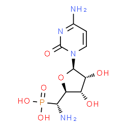 ChemSpider 2D Image | (5R)-5'-Amino-5'-deoxy-5'-phosphonocytidine | C9H15N4O7P