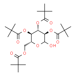 ChemSpider 2D Image | 2,3,4,6-Tetrakis-O-(2,2-dimethylpropanoyl)-D-glucopyranose | C26H44O10