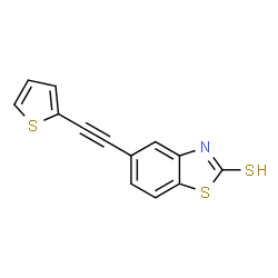 ChemSpider 2D Image | 5-(2-Thienylethynyl)-1,3-benzothiazole-2-thiol | C13H7NS3
