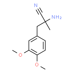 ChemSpider 2D Image | 2-Amino-3-(3,4-dimethoxyphenyl)-2-methylpropanenitrile | C12H16N2O2