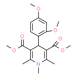 ChemSpider 2D Image | Dimethyl 4-(2,4-dimethoxyphenyl)-1,2,6-trimethyl-1,4-dihydro-3,5-pyridinedicarboxylate | C20H25NO6
