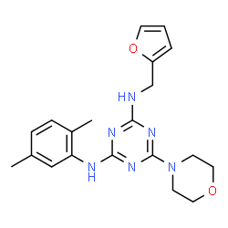 ChemSpider 2D Image | N-(2,5-Dimethylphenyl)-N'-(2-furylmethyl)-6-(4-morpholinyl)-1,3,5-triazine-2,4-diamine | C20H24N6O2