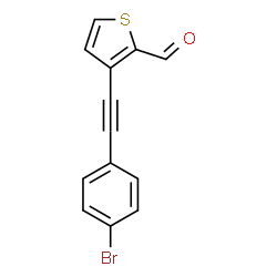 ChemSpider 2D Image | 3-[(4-Bromophenyl)ethynyl]-2-thiophenecarbaldehyde | C13H7BrOS