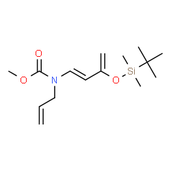 ChemSpider 2D Image | Methyl allyl[(1E)-3-{[dimethyl(2-methyl-2-propanyl)silyl]oxy}-1,3-butadien-1-yl]carbamate | C15H27NO3Si