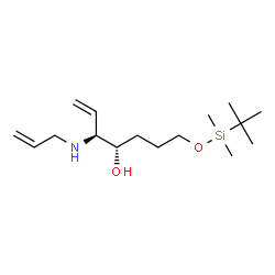 ChemSpider 2D Image | (3S,4S)-3-(Allylamino)-7-{[dimethyl(2-methyl-2-propanyl)silyl]oxy}-1-hepten-4-ol | C16H33NO2Si