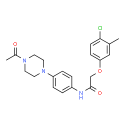 ChemSpider 2D Image | N-[4-(4-Acetyl-1-piperazinyl)phenyl]-2-(4-chloro-3-methylphenoxy)acetamide | C21H24ClN3O3