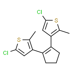 ChemSpider 2D Image | 1,2-bis-(2-chloro-5-methylthien-4-yl)-cyclopentene | C15H14Cl2S2