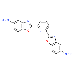 ChemSpider 2D Image | 2,2'-(2,6-Pyridinediyl)bis(1,3-benzoxazol-5-amine) | C19H13N5O2
