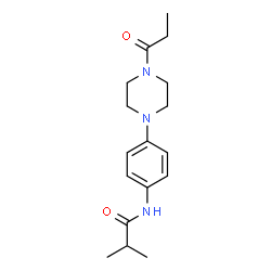 ChemSpider 2D Image | 2-Methyl-N-[4-(4-propionyl-1-piperazinyl)phenyl]propanamide | C17H25N3O2