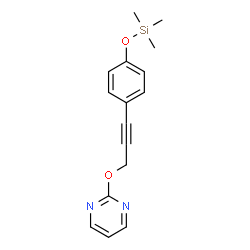 ChemSpider 2D Image | 2-[(3-{4-[(Trimethylsilyl)oxy]phenyl}-2-propyn-1-yl)oxy]pyrimidine | C16H18N2O2Si
