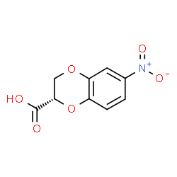 ChemSpider 2D Image | (2S)-6-Nitro-2,3-dihydro-1,4-benzodioxine-2-carboxylic acid | C9H7NO6
