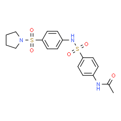 ChemSpider 2D Image | N-(4-{[4-(1-Pyrrolidinylsulfonyl)phenyl]sulfamoyl}phenyl)acetamide | C18H21N3O5S2