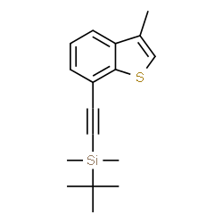 ChemSpider 2D Image | Dimethyl[(3-methyl-1-benzothiophen-7-yl)ethynyl](2-methyl-2-propanyl)silane | C17H22SSi