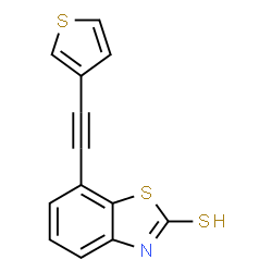 ChemSpider 2D Image | 7-(3-Thienylethynyl)-1,3-benzothiazole-2-thiol | C13H7NS3