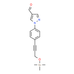 ChemSpider 2D Image | 1-(4-{3-[(Trimethylsilyl)oxy]-1-propyn-1-yl}phenyl)-1H-pyrazole-4-carbaldehyde | C16H18N2O2Si