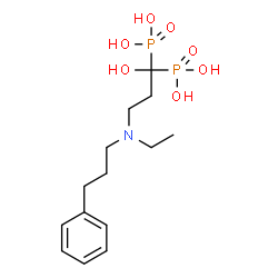 ChemSpider 2D Image | {3-[Ethyl(3-phenylpropyl)amino]-1-hydroxy-1,1-propanediyl}bis(phosphonic acid) | C14H25NO7P2